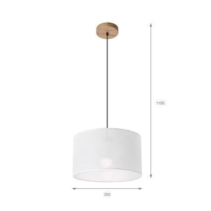 Brilagi - Pakabinamas sietynas ANTHONY 1xE27/60W/230V ąžuolas/balta