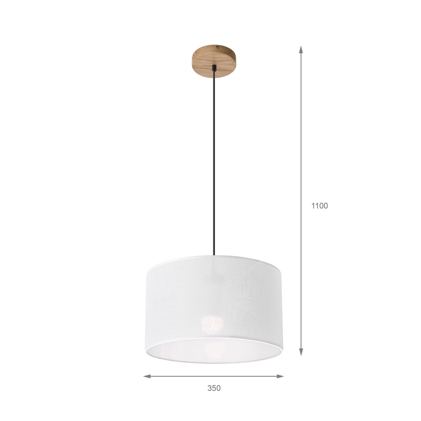 Brilagi - Pakabinamas sietynas ANTHONY 1xE27/60W/230V ąžuolas/balta