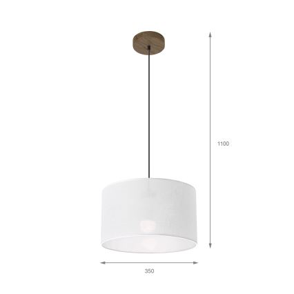 Brilagi - Pakabinamas sietynas ANTHONY 1xE27/60W/230V ąžuolas/balta