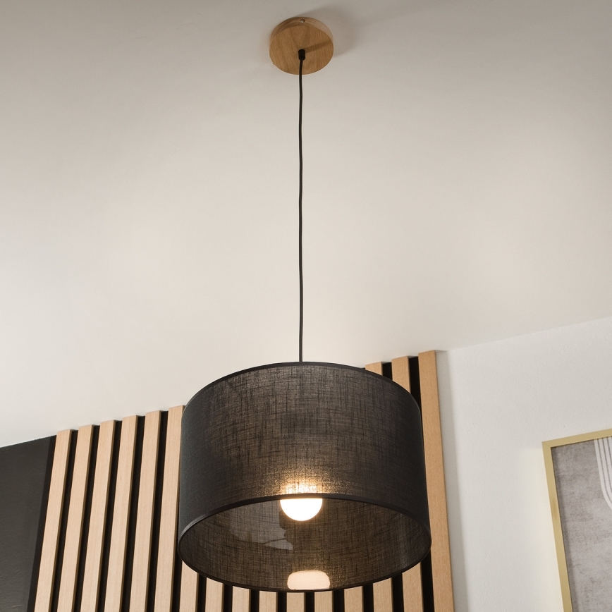 Brilagi - Pakabinamas sietynas ANTHONY 1xE27/60W/230V ąžuolas/juoda