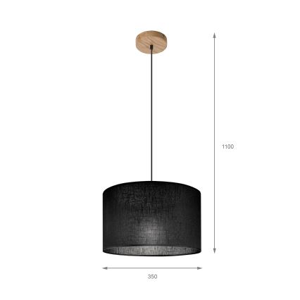 Brilagi - Pakabinamas sietynas ANTHONY 1xE27/60W/230V ąžuolas/juoda