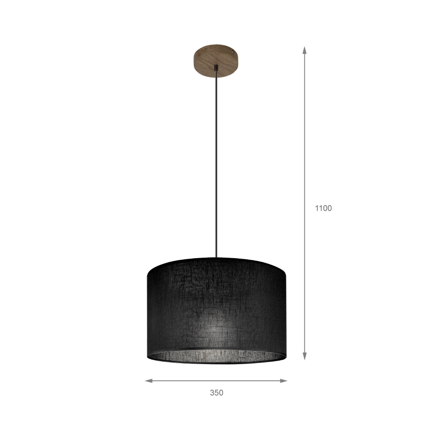Brilagi - Pakabinamas sietynas ANTHONY 1xE27/60W/230V ąžuolas/juoda