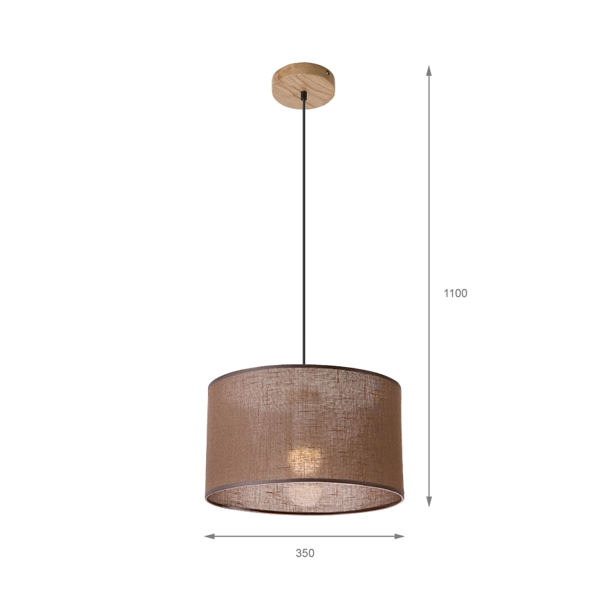 Brilagi - Pakabinamas sietynas ANTHONY 1xE27/60W/230V ąžuolas/ruda