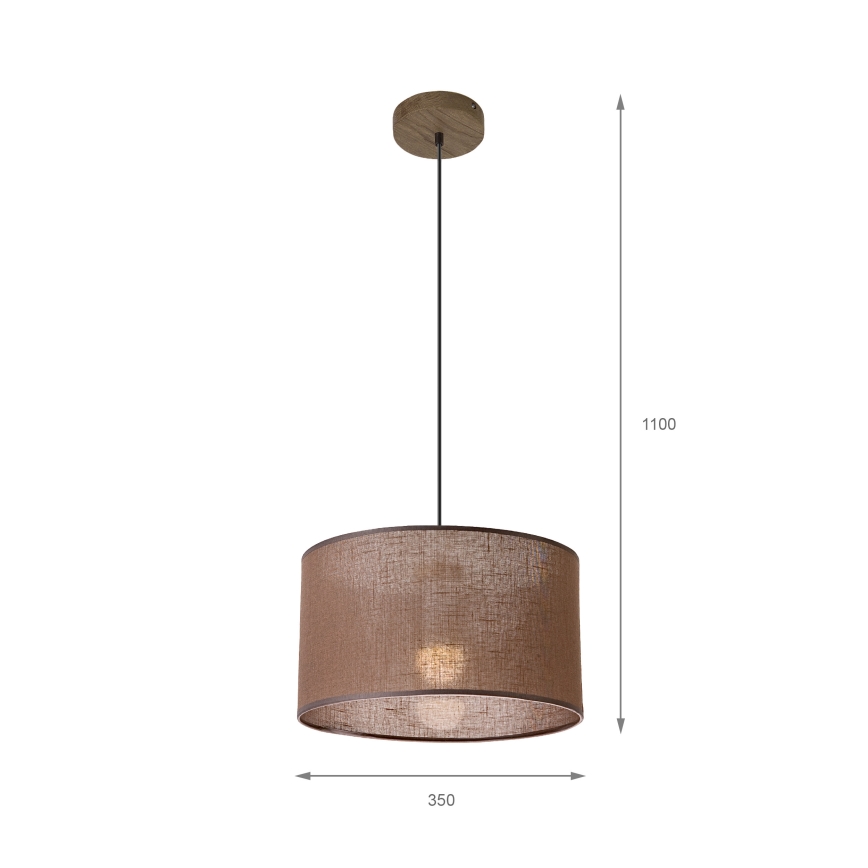 Brilagi - Pakabinamas sietynas ANTHONY 1xE27/60W/230V ąžuolas/ruda