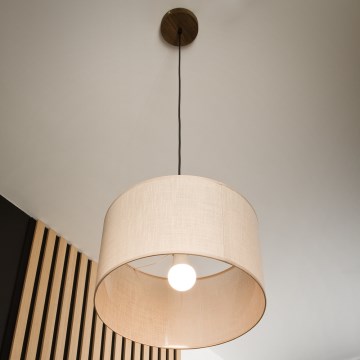 Brilagi - Pakabinamas sietynas ANTHONY 1xE27/60W/230V ąžuolas/smėlio spalva