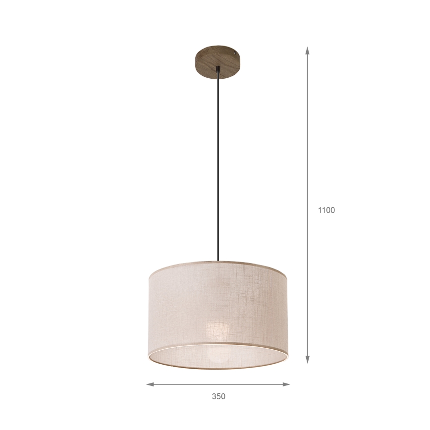 Brilagi - Pakabinamas sietynas ANTHONY 1xE27/60W/230V ąžuolas/smėlio spalva