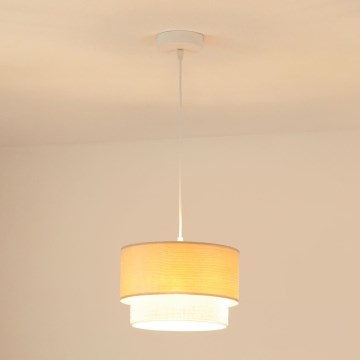 Brilagi - Pakabinamas sietynas ARIZONA BOHO 1xE27/15W/230V diametras 25 cm smėlio spalva/balta