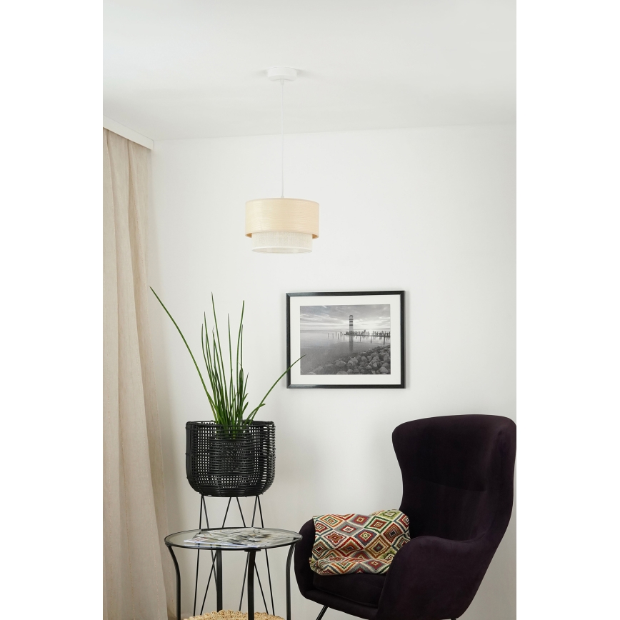 Brilagi - Pakabinamas sietynas ARIZONA BOHO 1xE27/15W/230V diametras 25 cm smėlio spalva/balta
