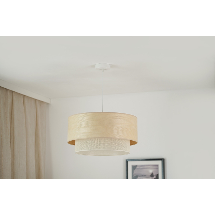 Brilagi - Pakabinamas sietynas ARIZONA BOHO 1xE27/15W/230V diametras 45 cm smėlio spalva/balta