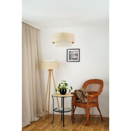 Brilagi - Pakabinamas sietynas ARIZONA BOHO 1xE27/15W/230V diametras 45 cm smėlio spalva/balta