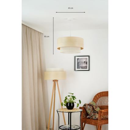 Brilagi - Pakabinamas sietynas ARIZONA BOHO 1xE27/15W/230V diametras 45 cm smėlio spalva/balta