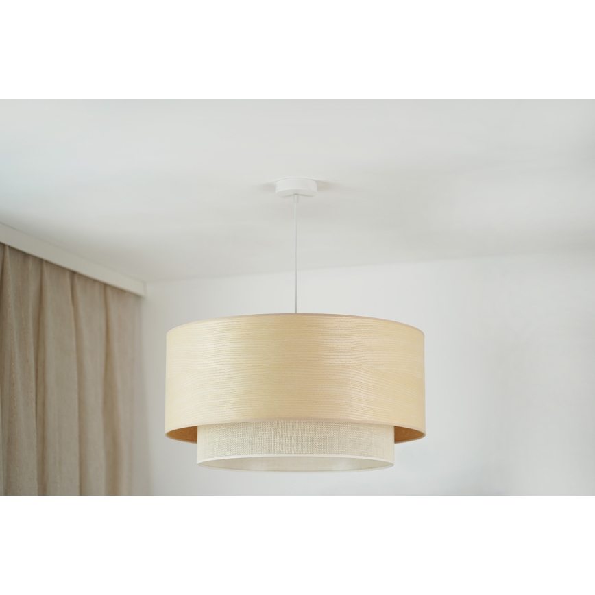 Brilagi - Pakabinamas sietynas ARIZONA BOHO 1xE27/15W/230V diametras 60 cm smėlio spalva/balta