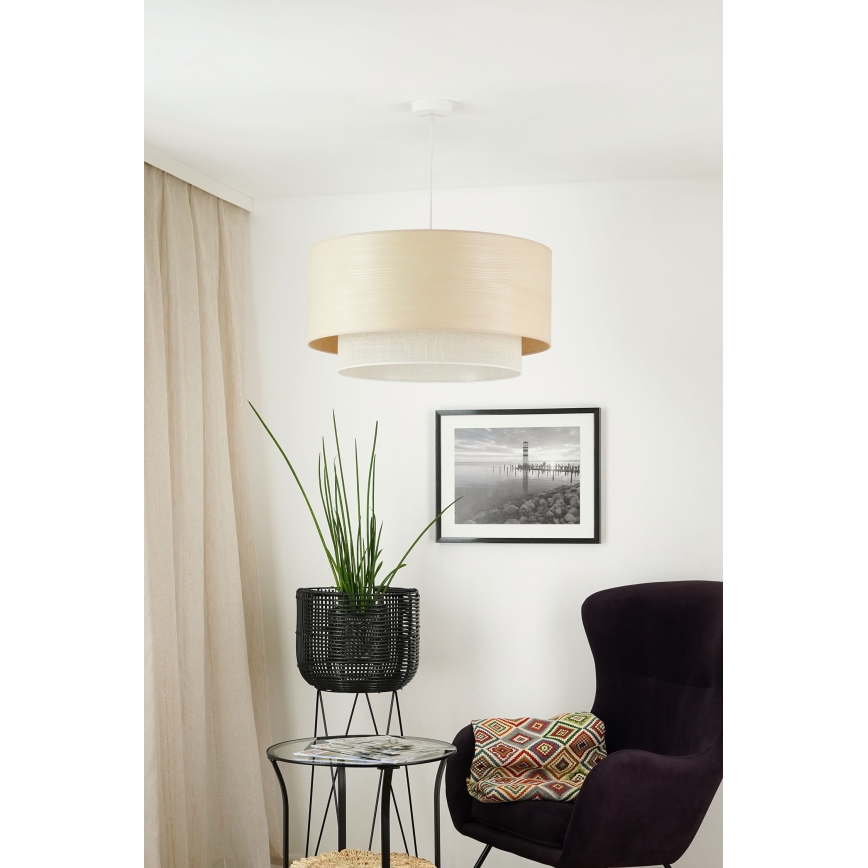 Brilagi - Pakabinamas sietynas ARIZONA BOHO 1xE27/15W/230V diametras 60 cm smėlio spalva/balta