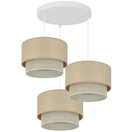 Brilagi - Pakabinamas sietynas ARIZONA BOHO 3xE27/15W/230V smėlio spalva/balta