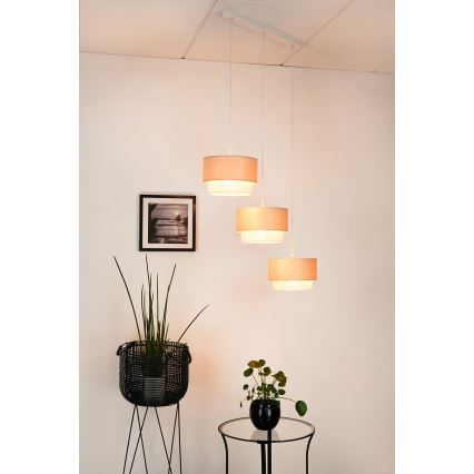 Brilagi - Pakabinamas sietynas ARIZONA BOHO 3xE27/15W/230V smėlio spalva/balta
