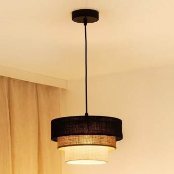 Brilagi - Pakabinamas sietynas ASPEN LUNETA 1xE27/15W/230V diametras 25 cm juoda/smėlio spalva/kreminė
