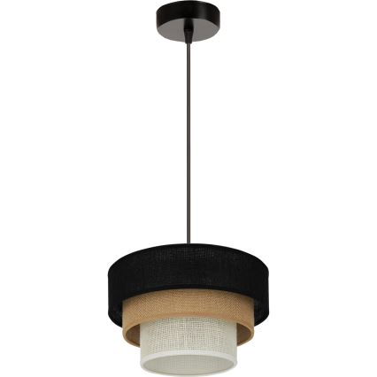 Brilagi - Pakabinamas sietynas ASPEN LUNETA 1xE27/15W/230V diametras 25 cm juoda/smėlio spalva/kreminė