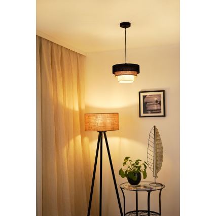 Brilagi - Pakabinamas sietynas ASPEN LUNETA 1xE27/15W/230V diametras 25 cm juoda/smėlio spalva/kreminė