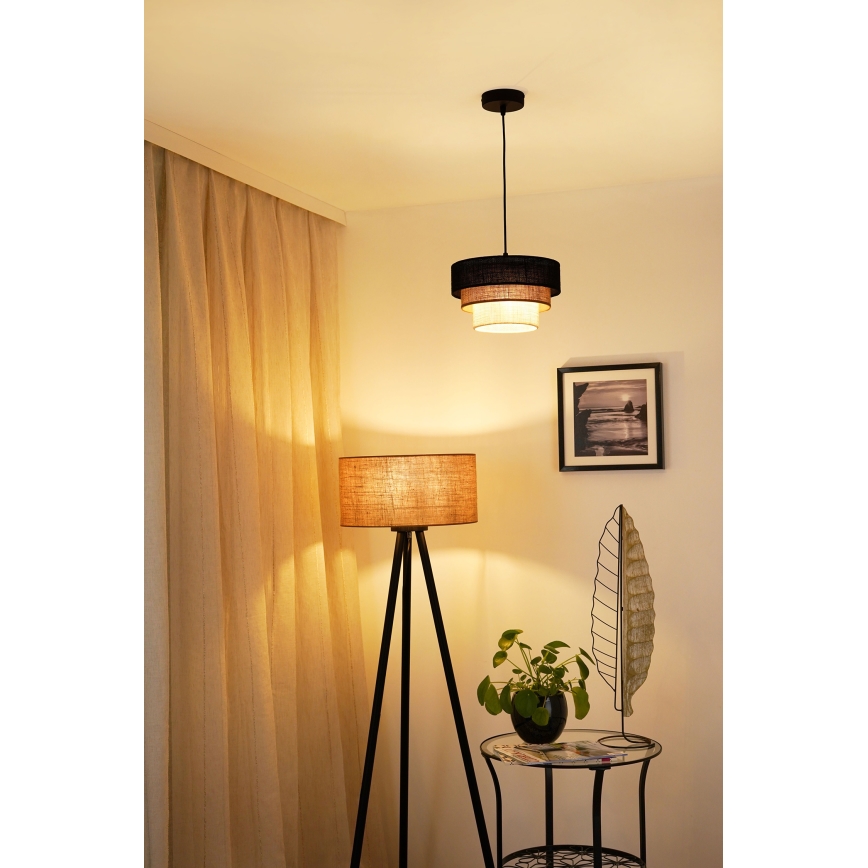 Brilagi - Pakabinamas sietynas ASPEN LUNETA 1xE27/15W/230V diametras 25 cm juoda/smėlio spalva/kreminė