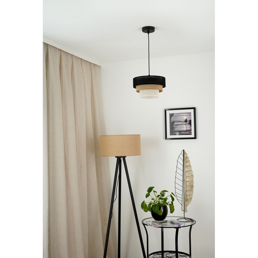 Brilagi - Pakabinamas sietynas ASPEN LUNETA 1xE27/15W/230V diametras 25 cm juoda/smėlio spalva/kreminė