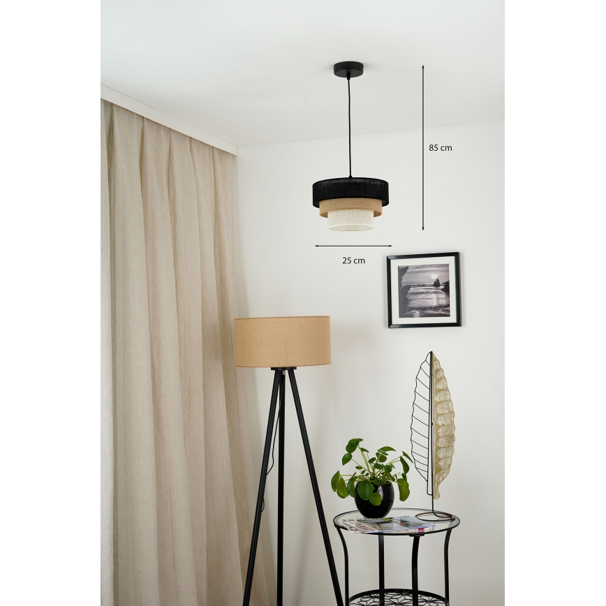 Brilagi - Pakabinamas sietynas ASPEN LUNETA 1xE27/15W/230V diametras 25 cm juoda/smėlio spalva/kreminė