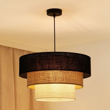 Brilagi - Pakabinamas sietynas ASPEN LUNETA 1xE27/15W/230V diametras 45 cm juoda/smėlio spalva/kreminė