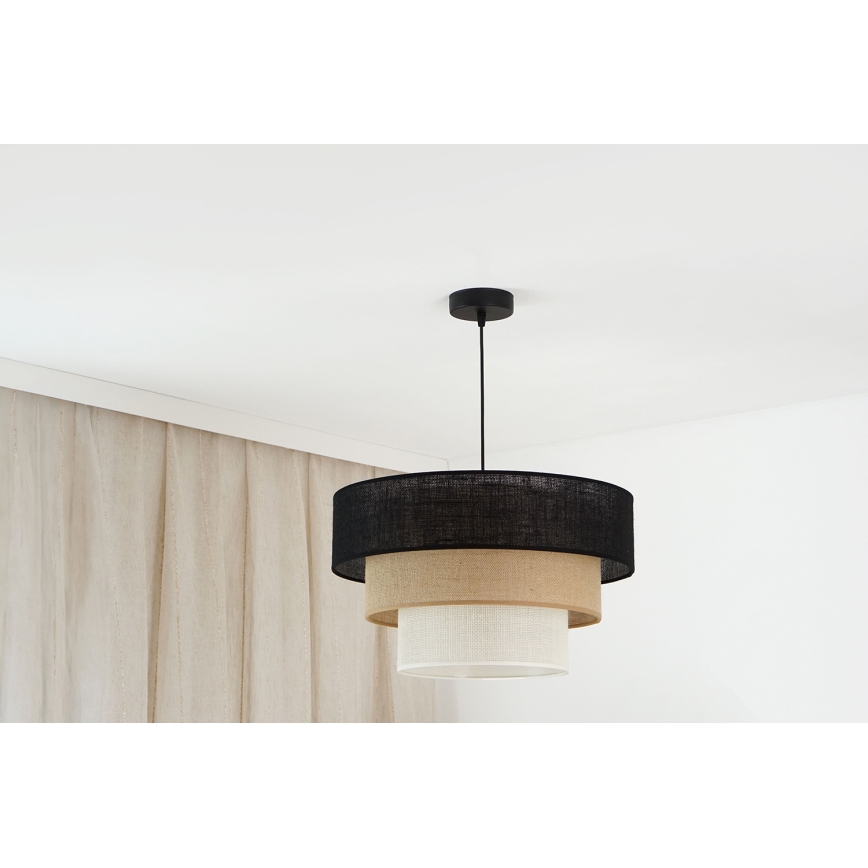 Brilagi - Pakabinamas sietynas ASPEN LUNETA 1xE27/15W/230V diametras 45 cm juoda/smėlio spalva/kreminė