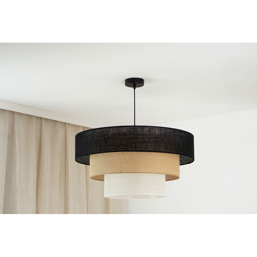 Brilagi - Pakabinamas sietynas ASPEN LUNETA 1xE27/15W/230V diametras 60 cm juoda/smėlio spalva/kreminė