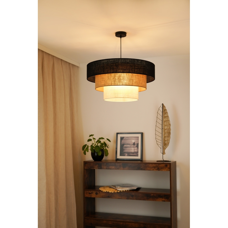 Brilagi - Pakabinamas sietynas ASPEN LUNETA 1xE27/15W/230V diametras 60 cm juoda/smėlio spalva/kreminė