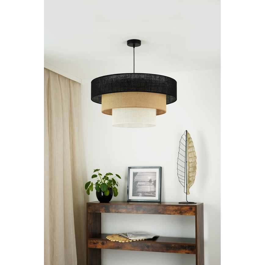 Brilagi - Pakabinamas sietynas ASPEN LUNETA 1xE27/15W/230V diametras 60 cm juoda/smėlio spalva/kreminė