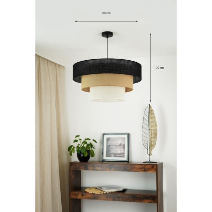 Brilagi - Pakabinamas sietynas ASPEN LUNETA 1xE27/15W/230V diametras 60 cm juoda/smėlio spalva/kreminė