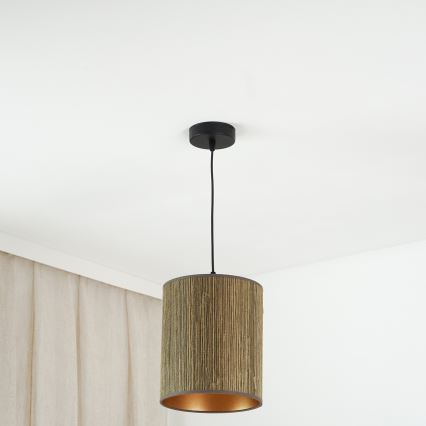 Brilagi - Pakabinamas sietynas BOSTON ROLLER 1xE27/15W/230V diametras 21 cm šiaudų ruda/auksas