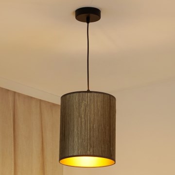 Brilagi - Pakabinamas sietynas BOSTON ROLLER 1xE27/15W/230V diametras 21 cm šiaudų ruda/auksas
