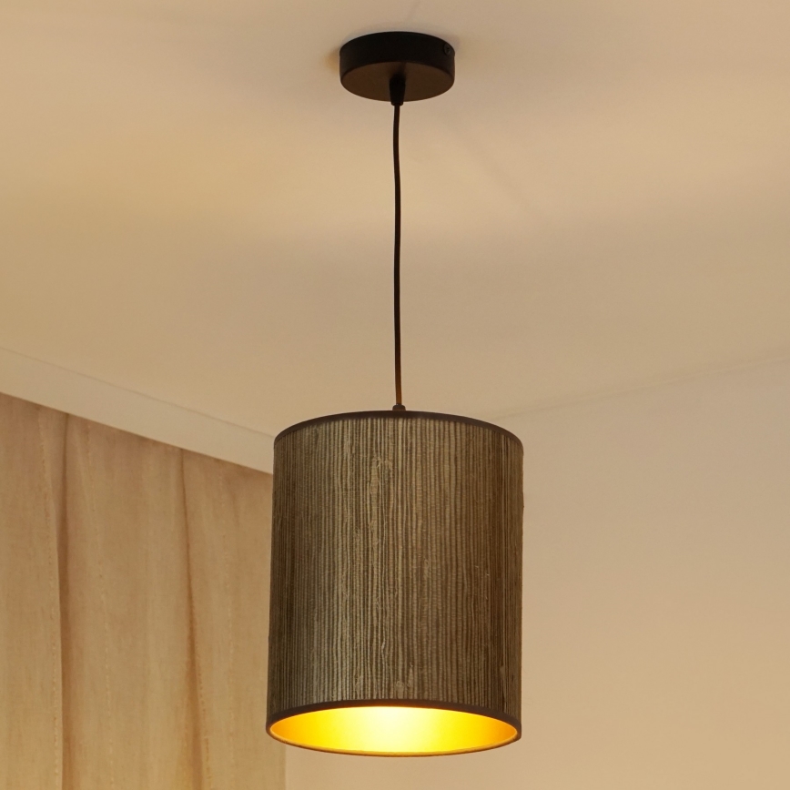 Brilagi - Pakabinamas sietynas BOSTON ROLLER 1xE27/15W/230V diametras 21 cm šiaudų ruda/auksas