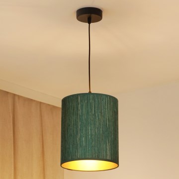 Brilagi - Pakabinamas sietynas BOSTON ROLLER 1xE27/15W/230V diametras 21 cm šiaudų žalia/auksas