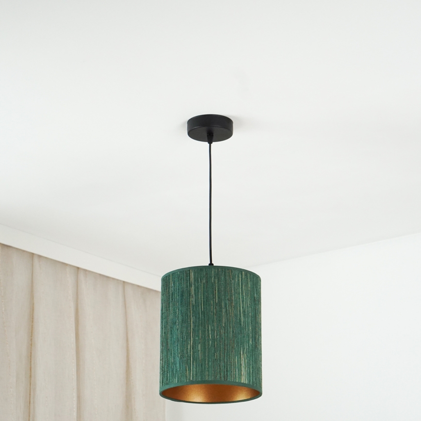 Brilagi - Pakabinamas sietynas BOSTON ROLLER 1xE27/15W/230V diametras 21 cm šiaudų žalia/auksas