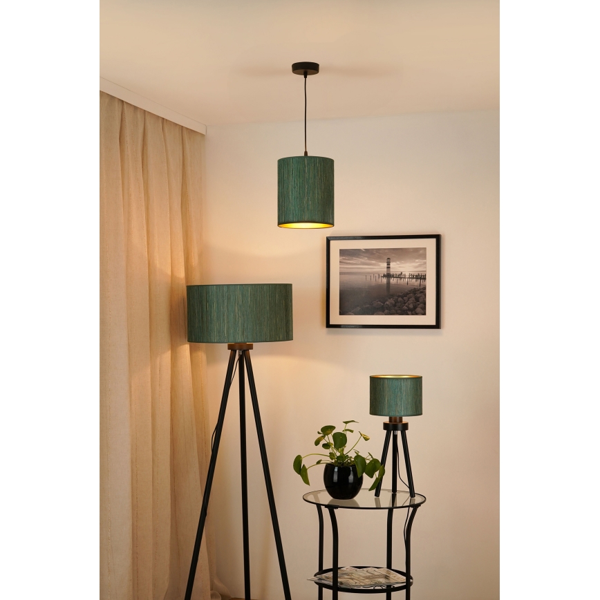 Brilagi - Pakabinamas sietynas BOSTON ROLLER 1xE27/15W/230V diametras 21 cm šiaudų žalia/auksas