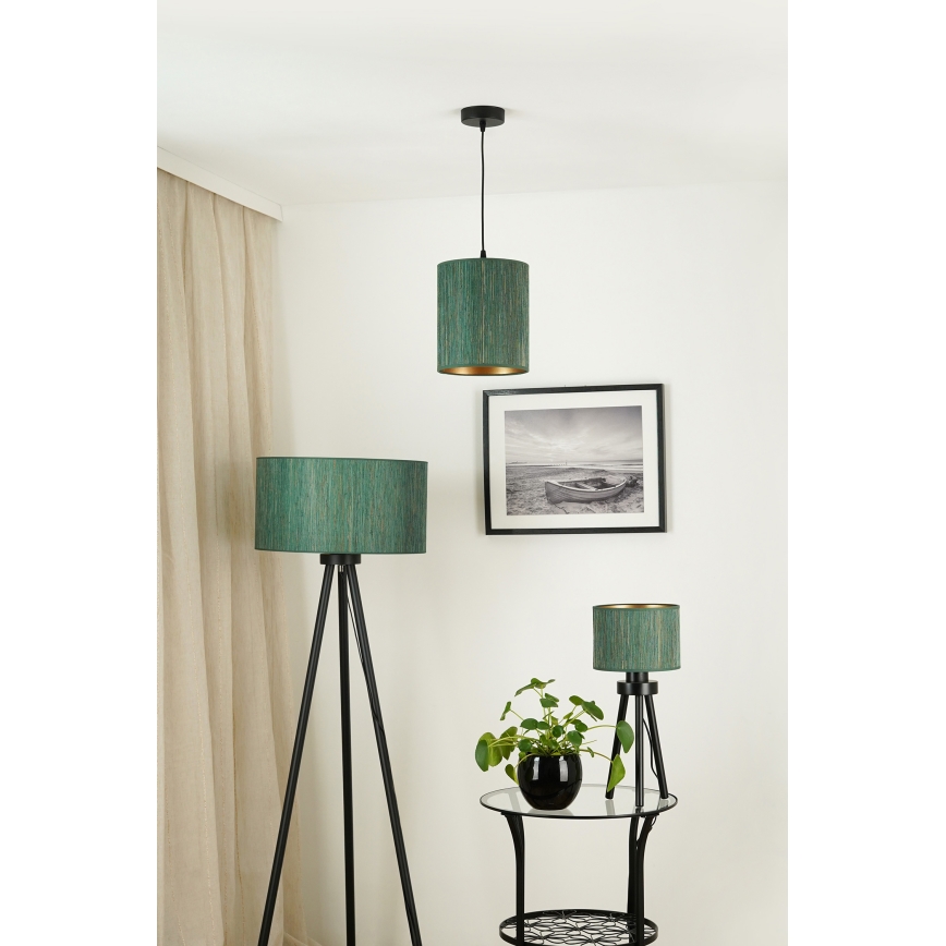 Brilagi - Pakabinamas sietynas BOSTON ROLLER 1xE27/15W/230V diametras 21 cm šiaudų žalia/auksas