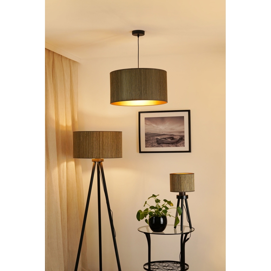 Brilagi - Pakabinamas sietynas BOSTON ROLLER 1xE27/15W/230V diametras 45 cm šiaudų ruda/auksas
