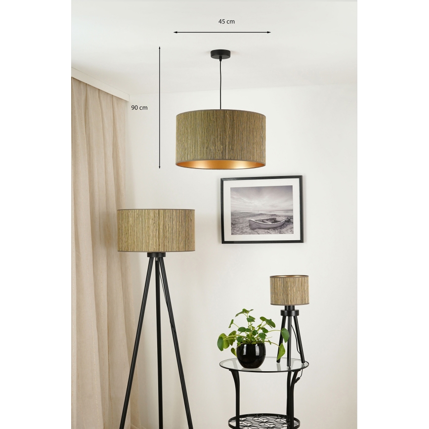 Brilagi - Pakabinamas sietynas BOSTON ROLLER 1xE27/15W/230V diametras 45 cm šiaudų ruda/auksas