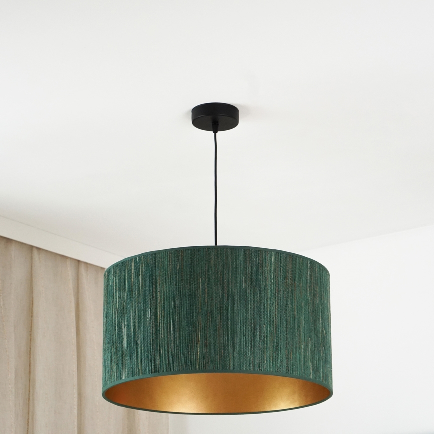 Brilagi - Pakabinamas sietynas BOSTON ROLLER 1xE27/15W/230V diametras 45 cm šiaudų žalia/auksas