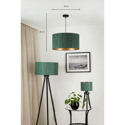 Brilagi - Pakabinamas sietynas BOSTON ROLLER 1xE27/15W/230V diametras 45 cm šiaudų žalia/auksas