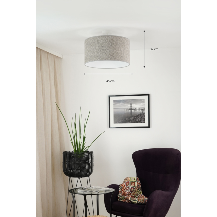 Brilagi - Pakabinamas sietynas BOUCLE ROLLER 1xE27/15W/230V diametras 45 cm pilka