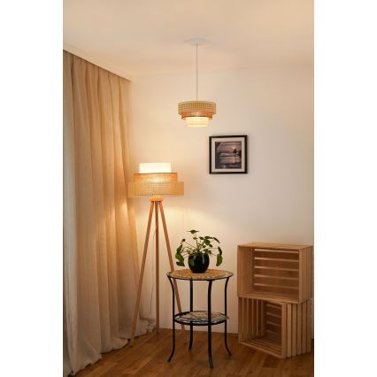 Brilagi - Pakabinamas sietynas CEDAR LUNETA 1xE27/15W/230V diametras 25 cm smėlio spalva/ruda/kreminė
