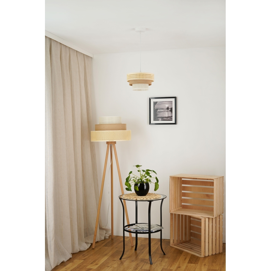 Brilagi - Pakabinamas sietynas CEDAR LUNETA 1xE27/15W/230V diametras 25 cm smėlio spalva/ruda/kreminė