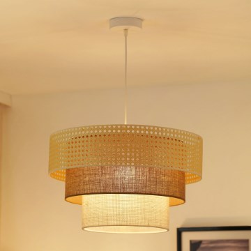 Brilagi - Pakabinamas sietynas CEDAR LUNETA 1xE27/15W/230V diametras 45 cm smėlio spalva/ruda/kreminė