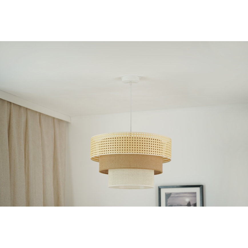 Brilagi - Pakabinamas sietynas CEDAR LUNETA 1xE27/15W/230V diametras 45 cm smėlio spalva/ruda/kreminė