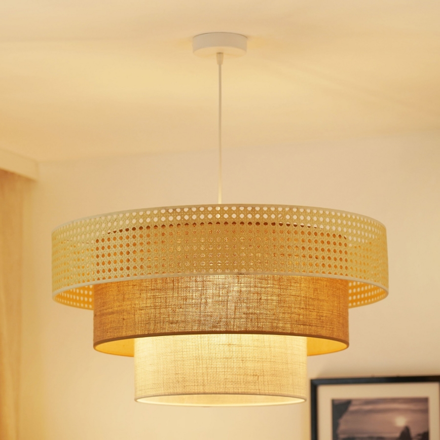 Brilagi - Pakabinamas sietynas CEDAR LUNETA 1xE27/15W/230V diametras 60 cm smėlio spalva/ruda/kreminė