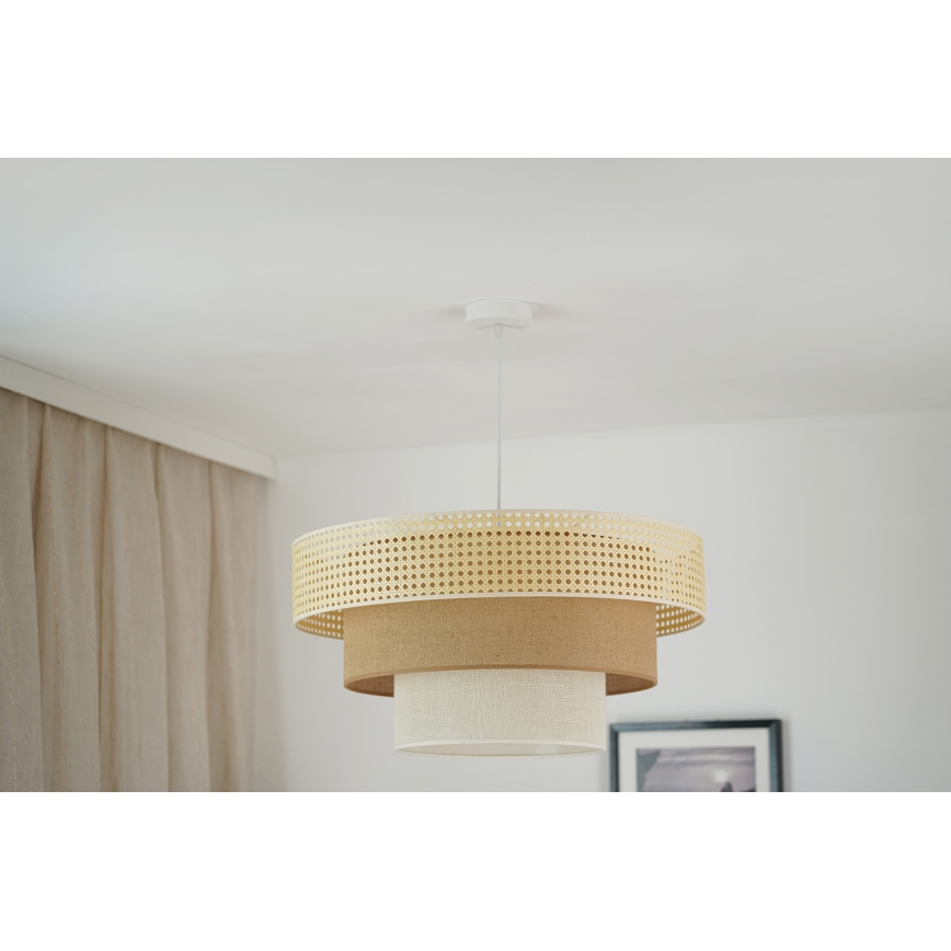 Brilagi - Pakabinamas sietynas CEDAR LUNETA 1xE27/15W/230V diametras 60 cm smėlio spalva/ruda/kreminė
