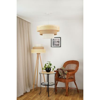 Brilagi - Pakabinamas sietynas CEDAR LUNETA 1xE27/15W/230V diametras 60 cm smėlio spalva/ruda/kreminė